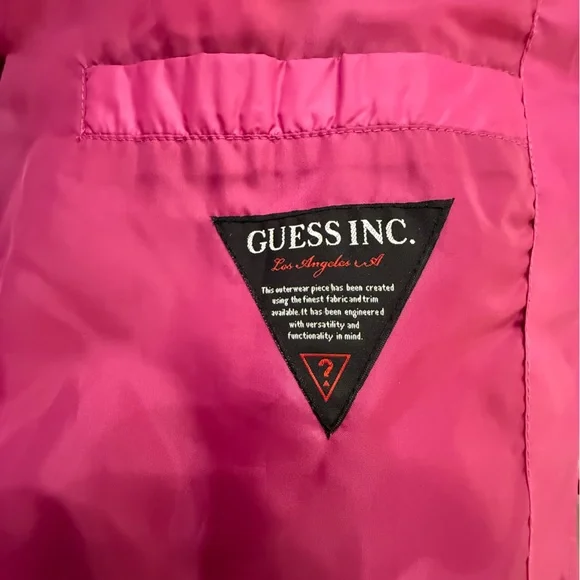 GUESS Puffer Jacket Purple Magenta Quilted Down Blend Puffer Coat Women Med - Picture 8 of 16